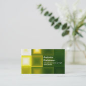 Carte De Visite Formes géométriques modernes et élégantes, vertes (Debout devant)