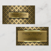 Carte De Visite Formes géométriques noires Arrière - plan or (Devant / Derrière)