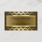 Carte De Visite Formes géométriques noires Arrière - plan or (Dos)