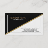 Carte De Visite Formes géométriques noires et blanches Bande dorée (Dos)