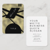 Carte De Visite Formes géométriques noires modernes Faux Gold (Devant / Derrière)