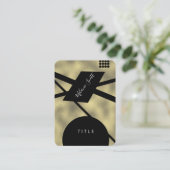 Carte De Visite Formes géométriques noires modernes Faux Gold (Debout devant)