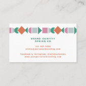 Carte De Visite Formes géométriques rétro modernes chic (Dos)