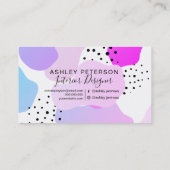 Carte De Visite Formes géométriques violettes roses intérieur pois (Dos)