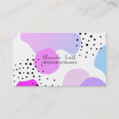 Carte De Visite Formes géométriques violettes roses intérieur pois (Devant)