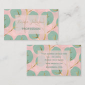 Carte De Visite Formes Gold & Mint Tree minuscules Motif rose (Devant / Derrière)