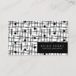 Carte De Visite Formes Lignes et Étoiles Noir Blanc