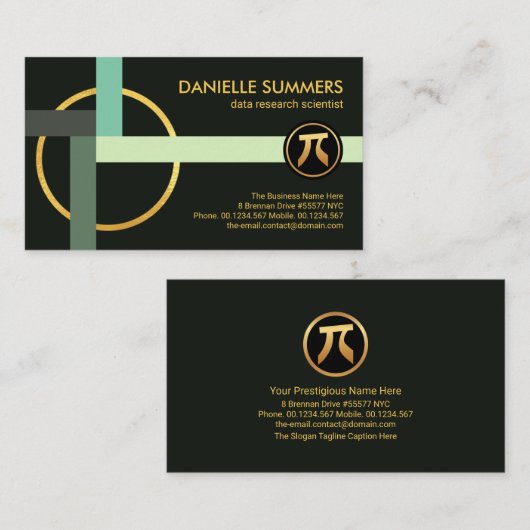 Carte De Visite Formes mathématiques à angle droit (Devant / Derrière)