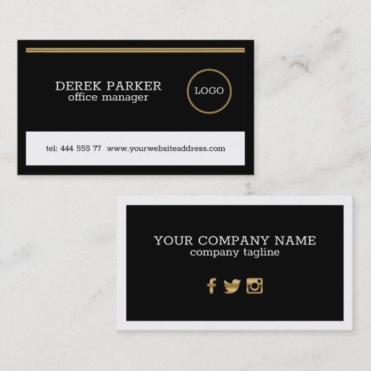 Carte De Visite Formes Noires Et Blanches (Devant / Derrière)