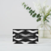 Carte De Visite Formes noires et blanches abstraites structurant u (Debout devant)