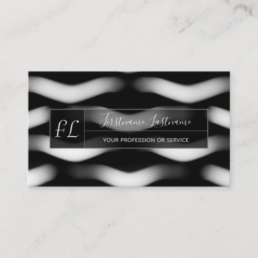 Carte De Visite Formes noires et blanches abstraites structurant u (Devant)