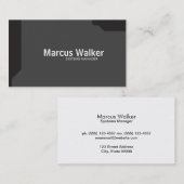 Carte De Visite Formes noires gris foncé (Devant / Derrière)