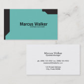 Carte De Visite Formes noires Turquoise (Devant / Derrière)