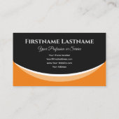 Carte De Visite Formes orange élégantes sur monogramme noir effet  (Dos)