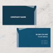 Carte De Visite Formes plates d'entreprise bleue impacté (Devant / Derrière)