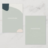 Carte De Visite Formes roses pastel Turquoises Abstraites et moder (Devant / Derrière)