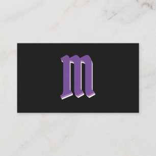 Carte De Visite Formes violettes élégantes sur monogramme noir eff