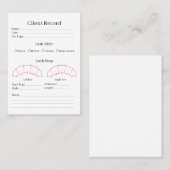 Carte De Visite Formulaire d'enregistrement de l'extension Eyelash (Devant / Derrière)