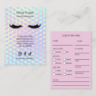 Carte De Visite Formulaire d'enregistrement des clientes pour cils