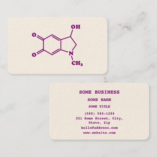 Carte De Visite Formule chimique moléculaire adrénochrome (Devant / Derrière)