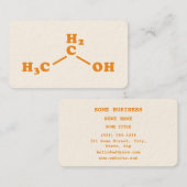 Carte De Visite Formule chimique moléculaire de l'alcool éthanol (Devant / Derrière)