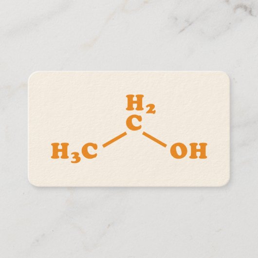 Carte De Visite Formule chimique moléculaire de l'alcool éthanol (Devant)