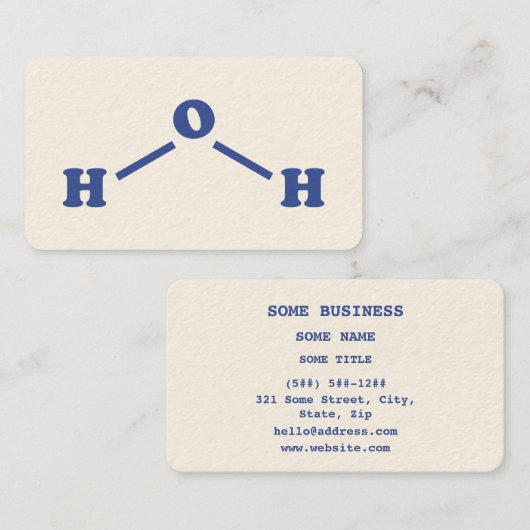 Carte De Visite Formule chimique moléculaire de l'eau (Devant / Derrière)