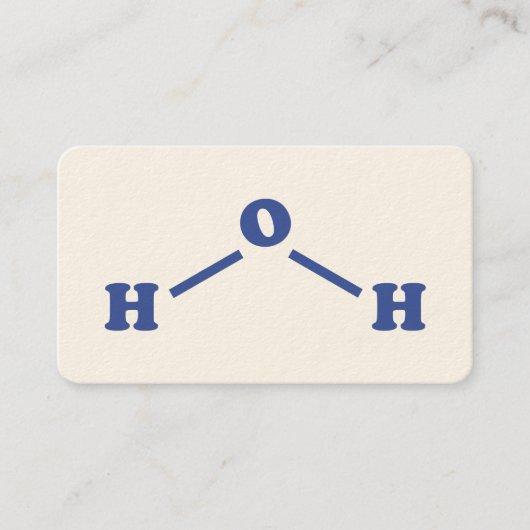 Carte De Visite Formule chimique moléculaire de l'eau (Devant)