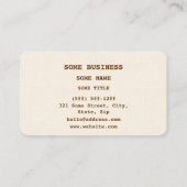 Carte De Visite Formule chimique moléculaire de sérotonine (Dos)