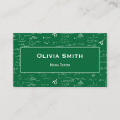 Carte De Visite Formule de professeur de mathématiques Simple Gree (Devant)