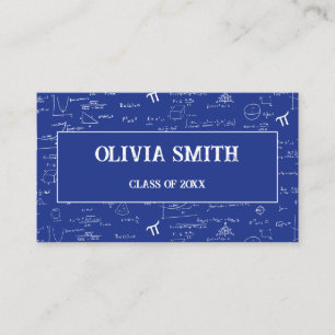 Carte De Visite Formules mathématiques bleues royales professionne