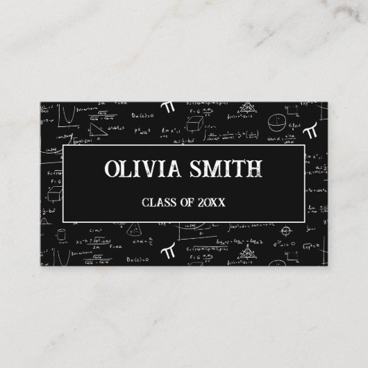 Carte De Visite Formules mathématiques noires professionnelles Dip (Devant)