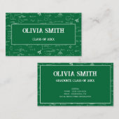 Carte De Visite Formules Mathématiques Vertes Professionnelles Dip (Devant / Derrière)