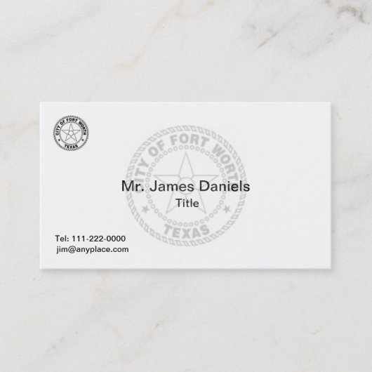 Carte De Visite Fort Worth Texas Great Seal (Devant)