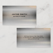 Carte De Visite Forte brillance brossée métallique (Devant / Derrière)