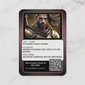 Carte De Visite Fortitude Cosplay Character Trading Cards QR Code (Dos)