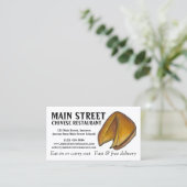 Carte De Visite Fortune Cookie Chinese Restaurant Cuisine Chef Din (Debout devant)