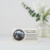 Carte de visite fou de scientifique (Debout devant)