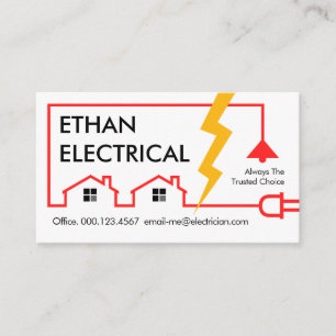 Carte De Visite Foudre Alimente le Circuit Électrique Domestique