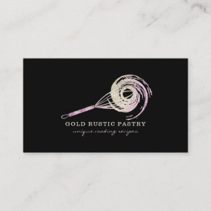 Carte De Visite Fouet à Paillettes Rose Gold Ustensile de Cuisine