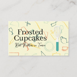 Carte De Visite Fouet à pâtisserie Fond d'outils de cuisine