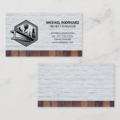 Carte De Visite Fouet de poutre de construction | Bois de brique | (Devant / Derrière)