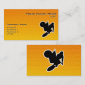 Carte De Visite Fouet jaune-orange de motocross (Devant / Derrière)