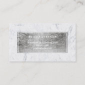 Carte De Visite Fouette le marbre moderne de typographie d'argent (Dos)