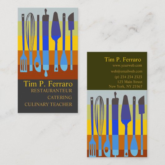 Carte De Visite Fouettez-le chef culinaire de approvisionnement de (Devant / Derrière)