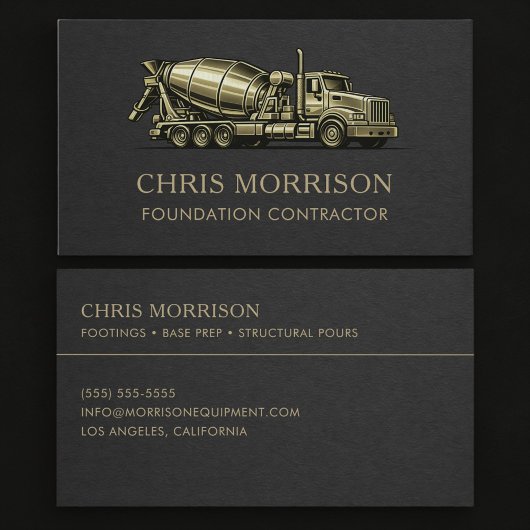 Carte De Visite Foundation Contractor Concrete Services