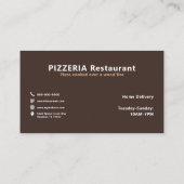 Carte De Visite Four à bois - Pizza (Dos)
