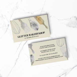 Carte De Visite Four à pâtisserie en or argent