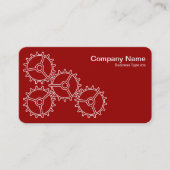 Carte De Visite Four Gears II - Blanc sur Ruby Red - Grey Back (Devant)
