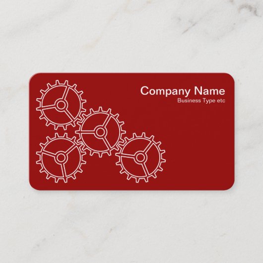 Carte De Visite Four Gears II - Blanc sur Ruby Red - Grey Back (Devant)